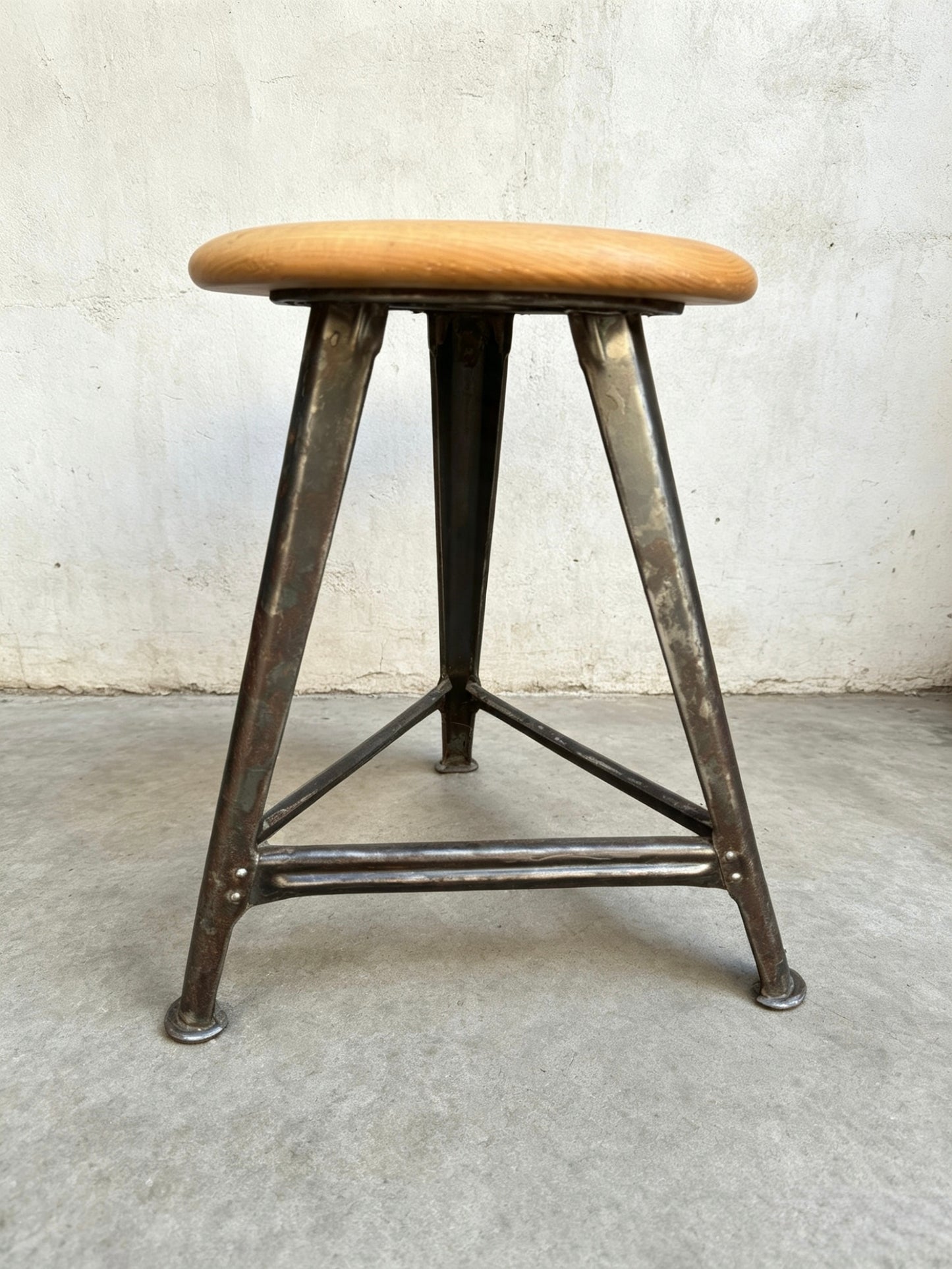 1930s Industrial Work Stool By Rowac