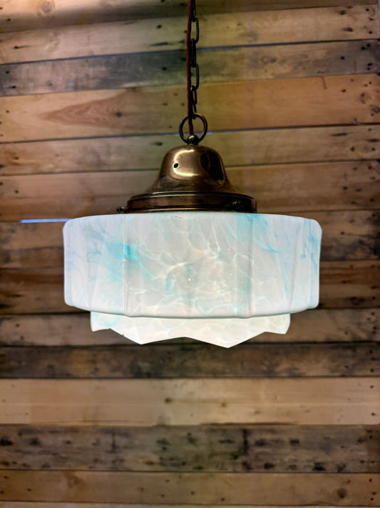 1930s Art Deco Italian Glass Pendant Light