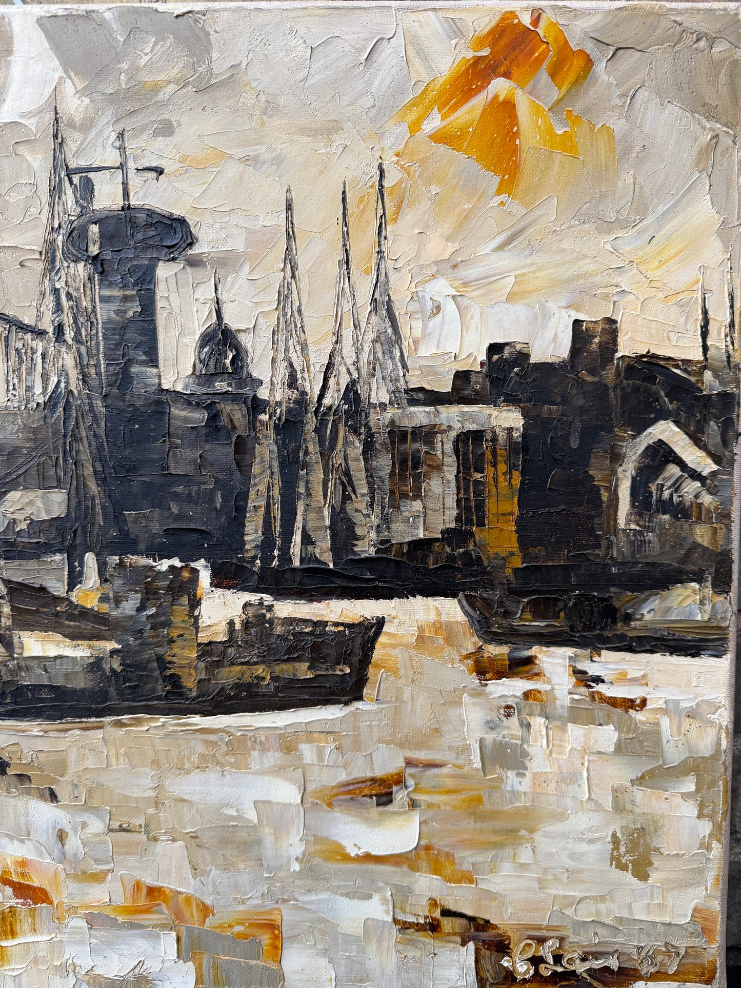 1967 Signed Oil On Canvas View Of London