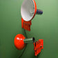 1970s Bright Orange Scissor Lamps By SIS Germany.