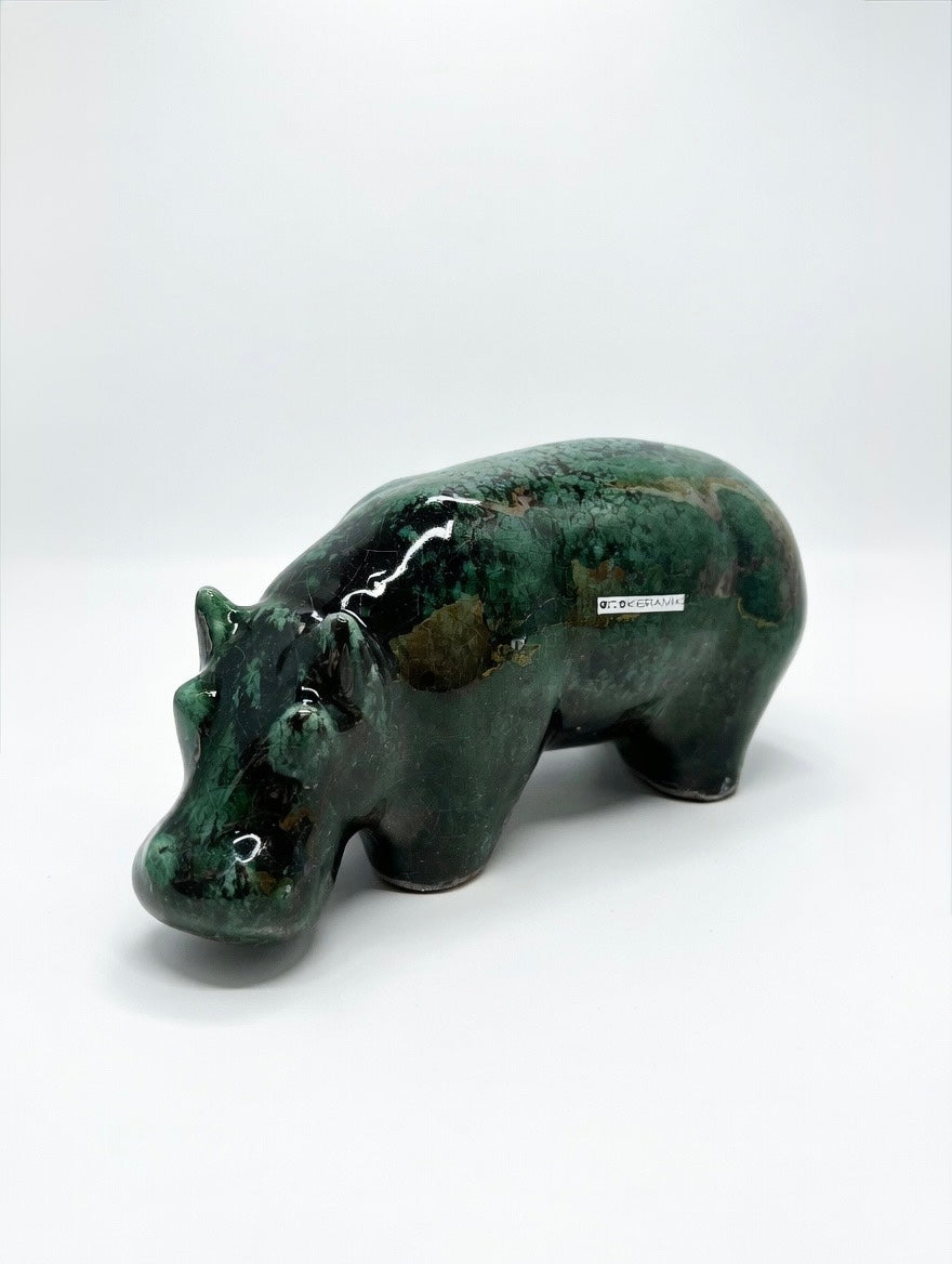 Otto Keramik Ceramic Hippopotamus West German Pottery Fat Lava