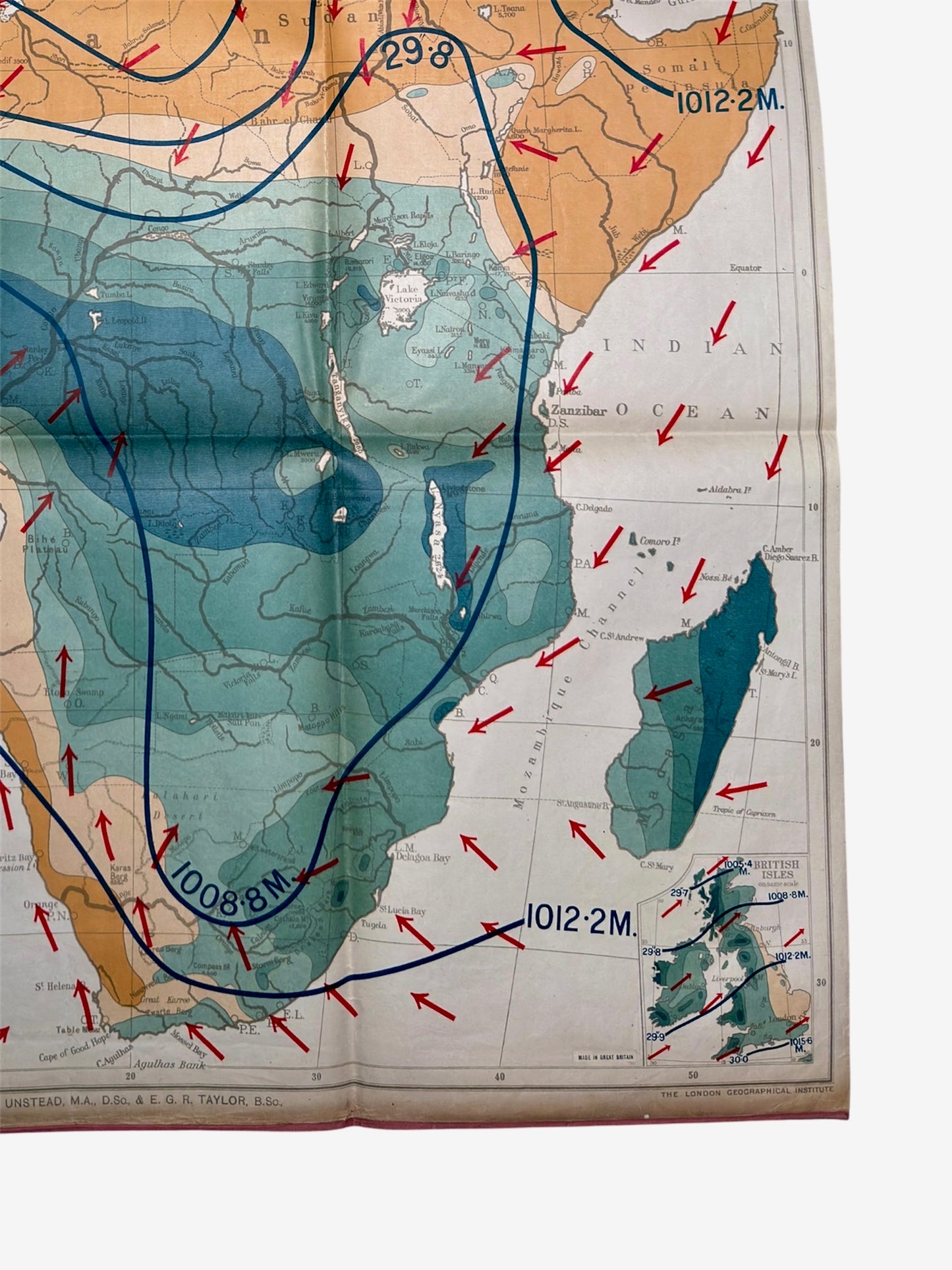 Philips Comparative Wall Atlas Of Africa Circa 1950s