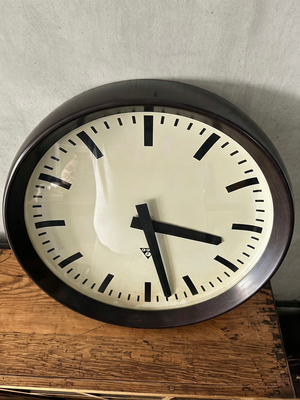 Large Czech 1950s Bakelite Office / Factory Clocks By Pragotron