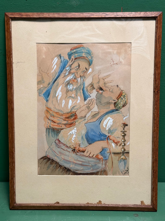 Framed Watercolour Attributed To Karelin Mitrich 1920s