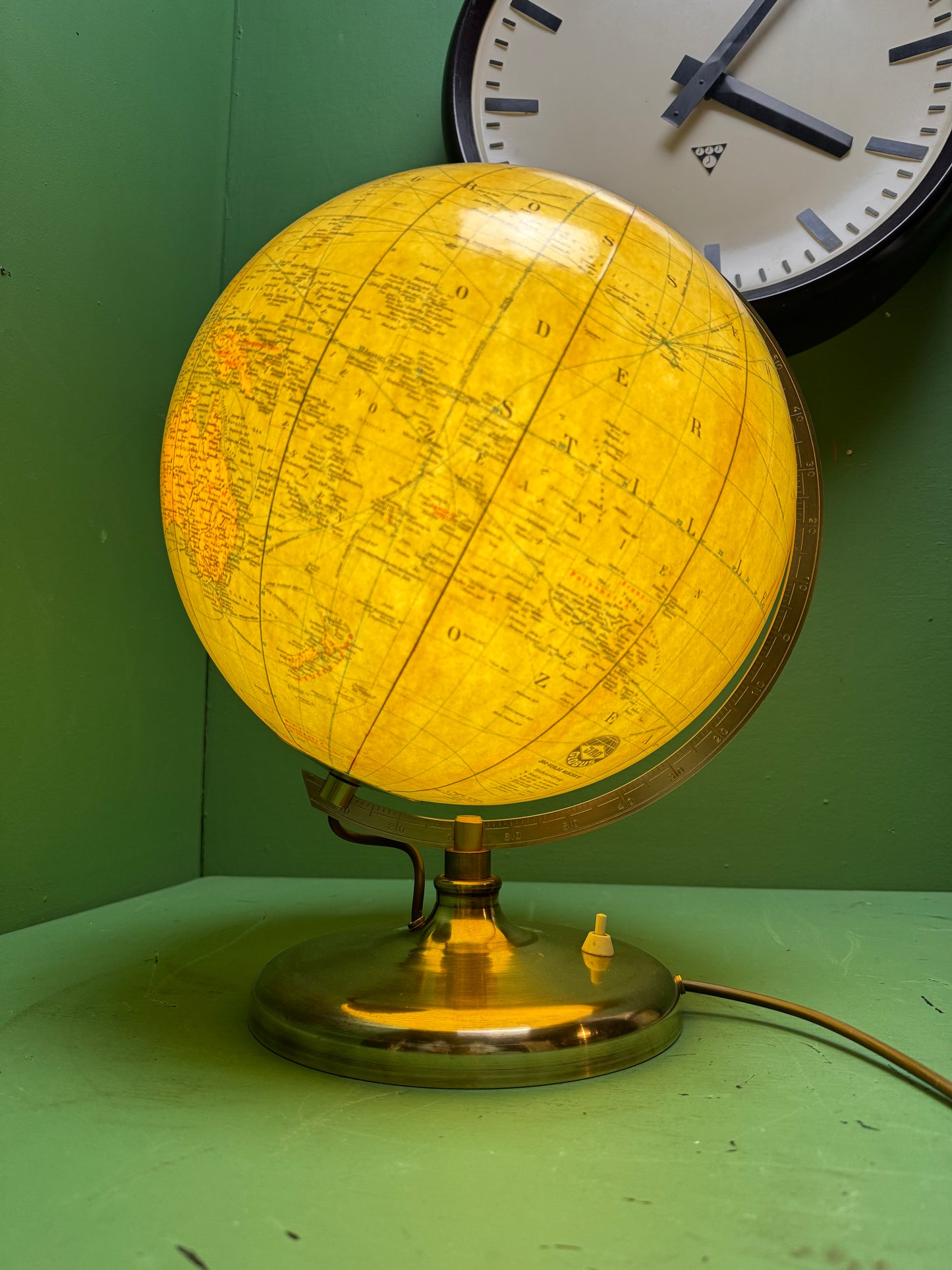 Vintage 1960s German Glass Globe Lamp By JRO Globus Munchen