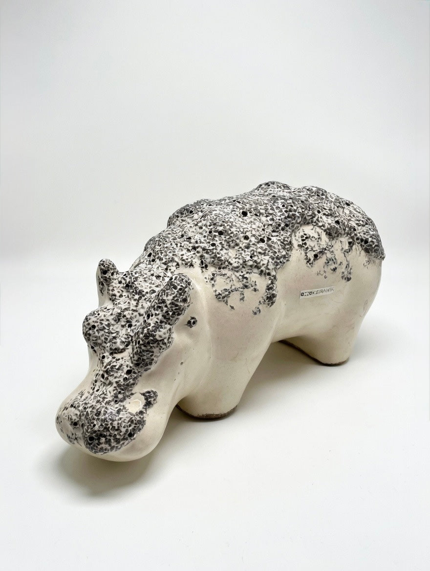 Otto Keramik Ceramic Hippopotamus West German Pottery Fat Lava