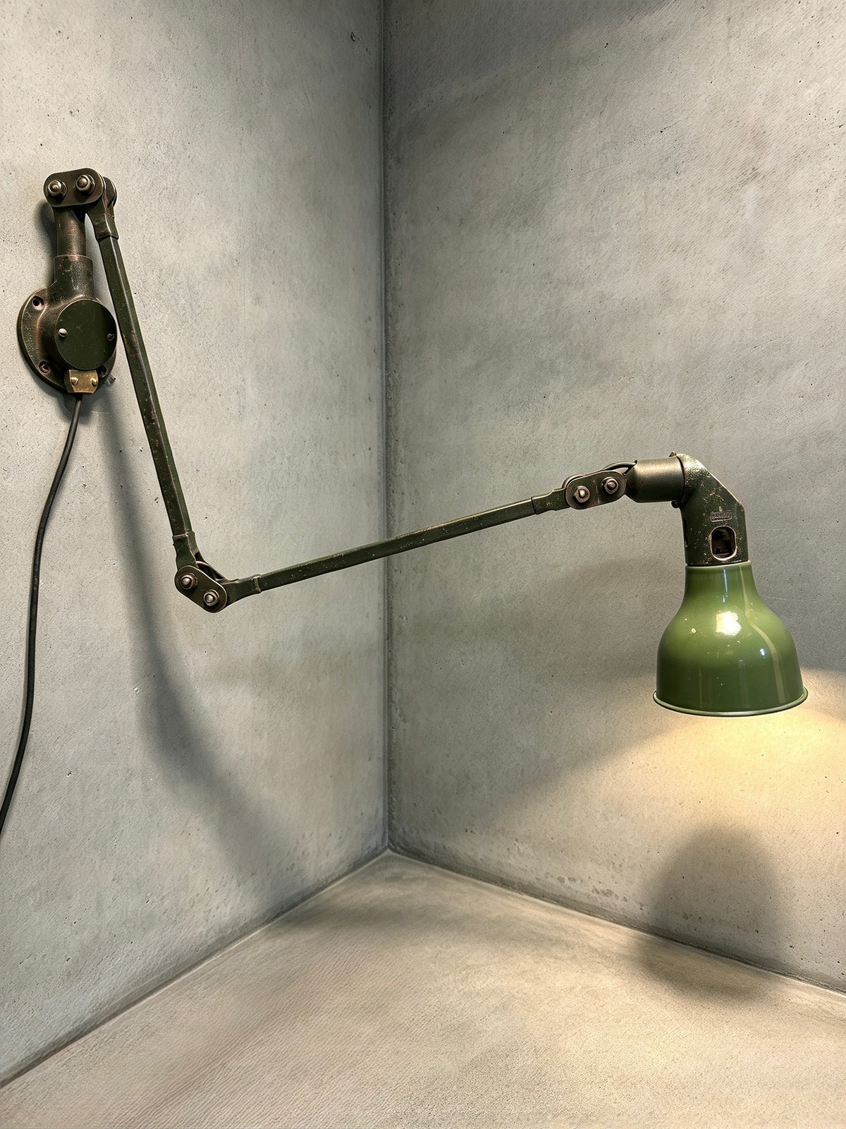 Large 1930s Industrial Wall Lamp By Mek Elek London