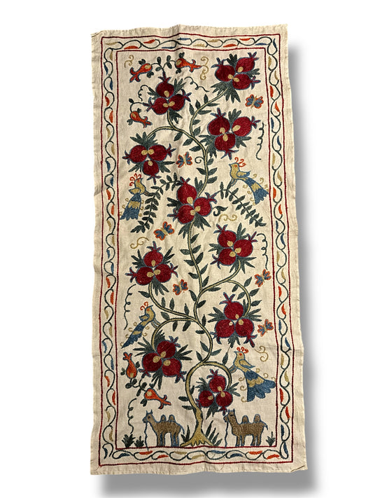 Hand Made Silk On Cotton Uzbek Bukhara Suzani.