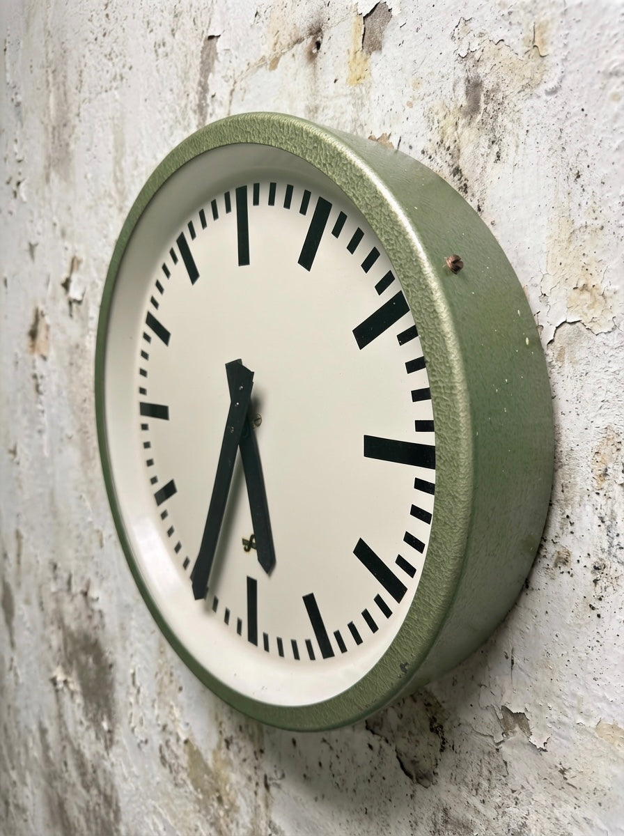 1960's East German Industrial Factory / Office Clocks By Elfema