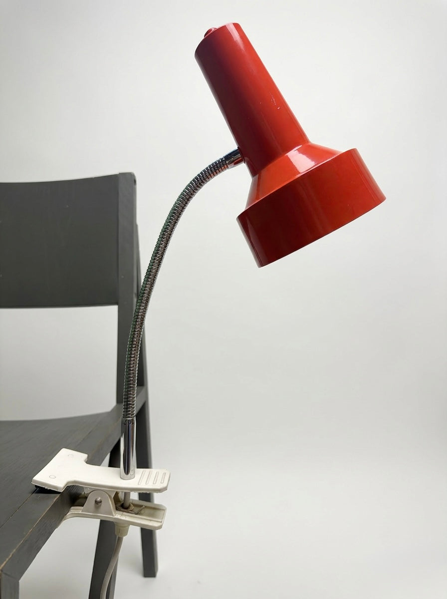 1970s Bright Orange Clamp Lamps Germany
