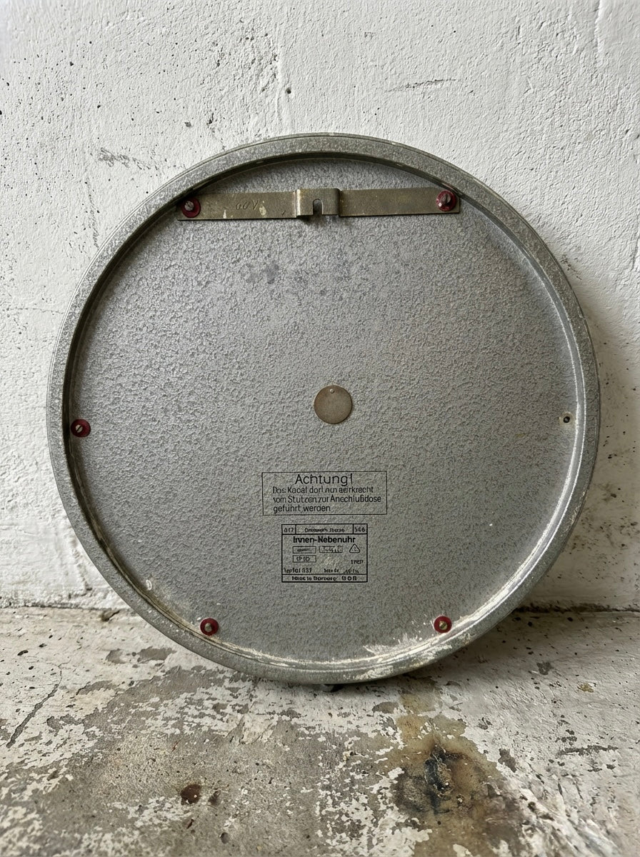 Large 1960's East German Industrial Factory Clocks By GW