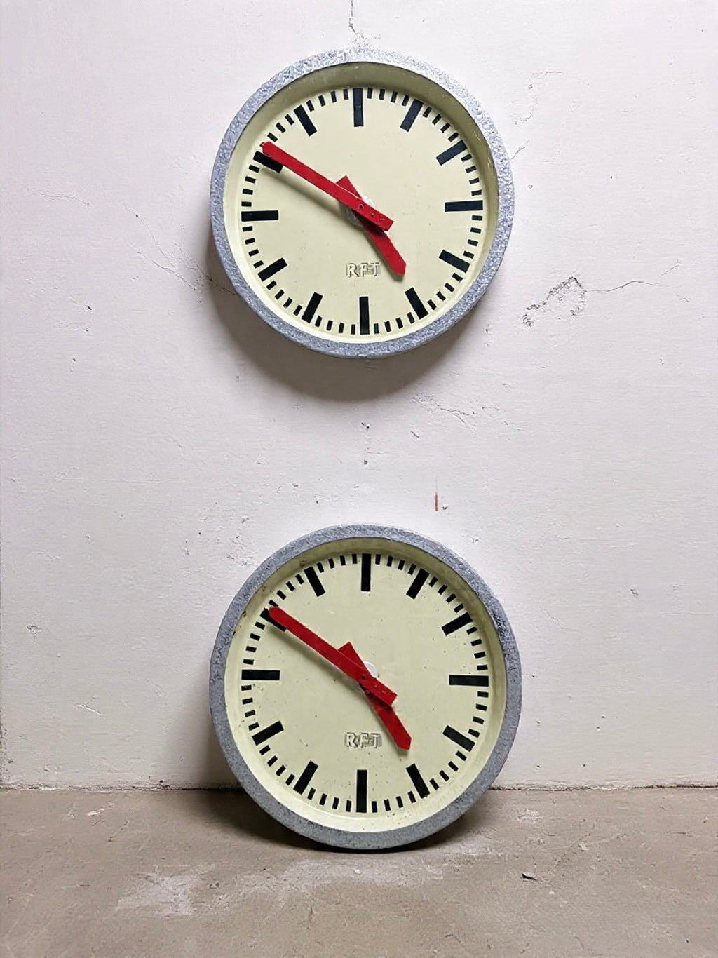 1960s East German Industrial Factory Clock By RFT