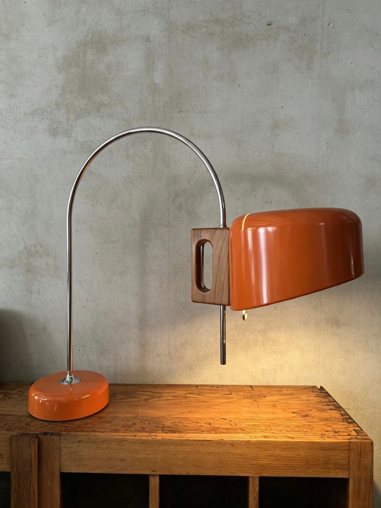 Rare Orange 1960s Fase Sauce Table Lamp By Tomas Diaz Magro Spain