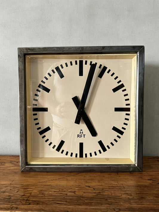 1950s Art Deco Style East German Clock Factory Clock By RFT
