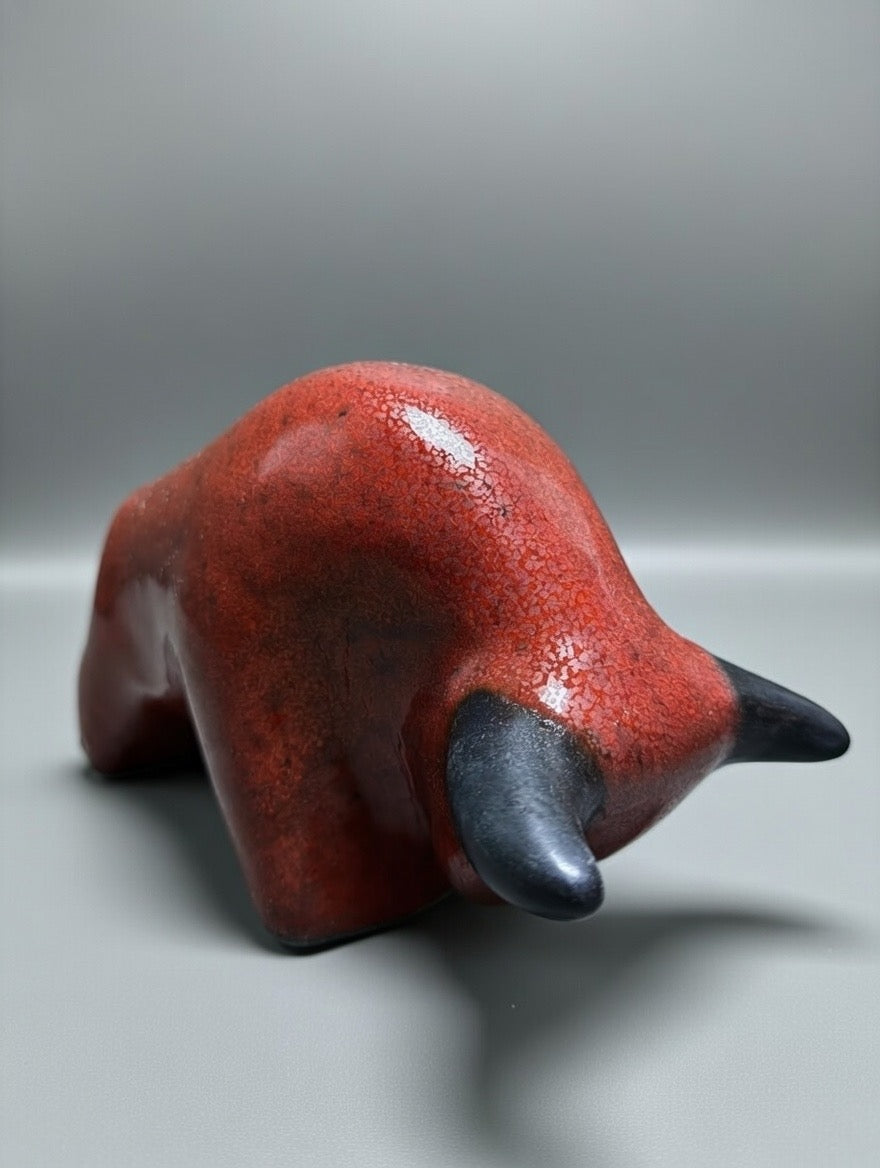 Otto Keramik Classic Ceramic Bull West German Pottery Fat Lava