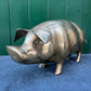 Large Hand Made Brass Piggy Bank English 1920s