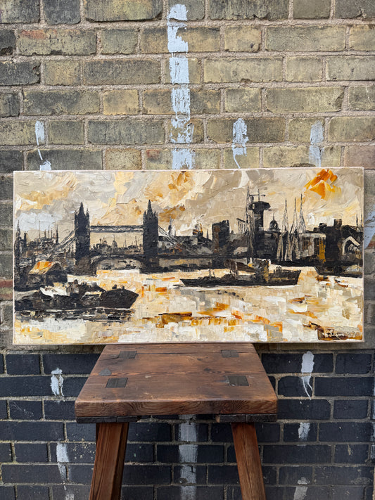 1967 Signed Oil On Canvas View Of London