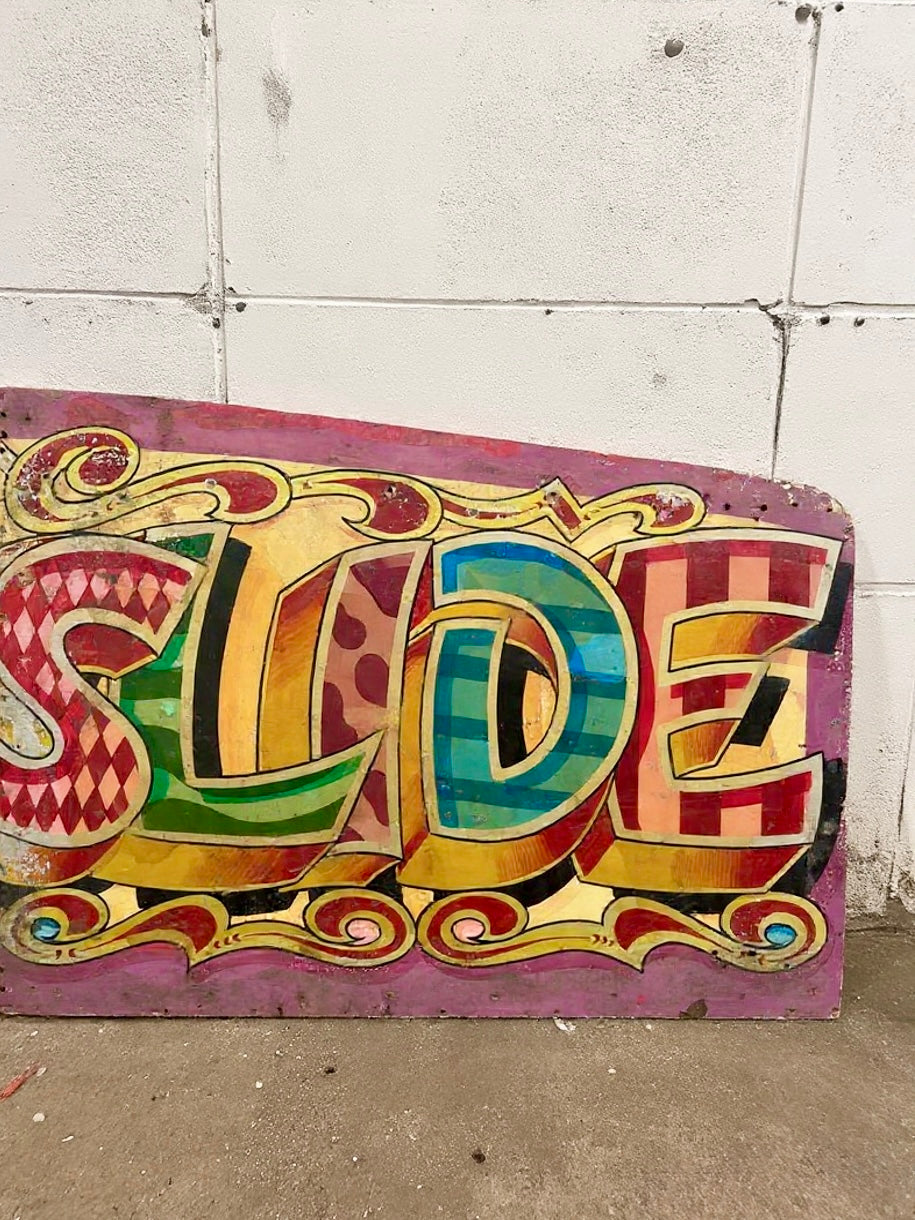 Fair Ground Art Slip N Slide Helter Skelter Sign By Fred Fowle