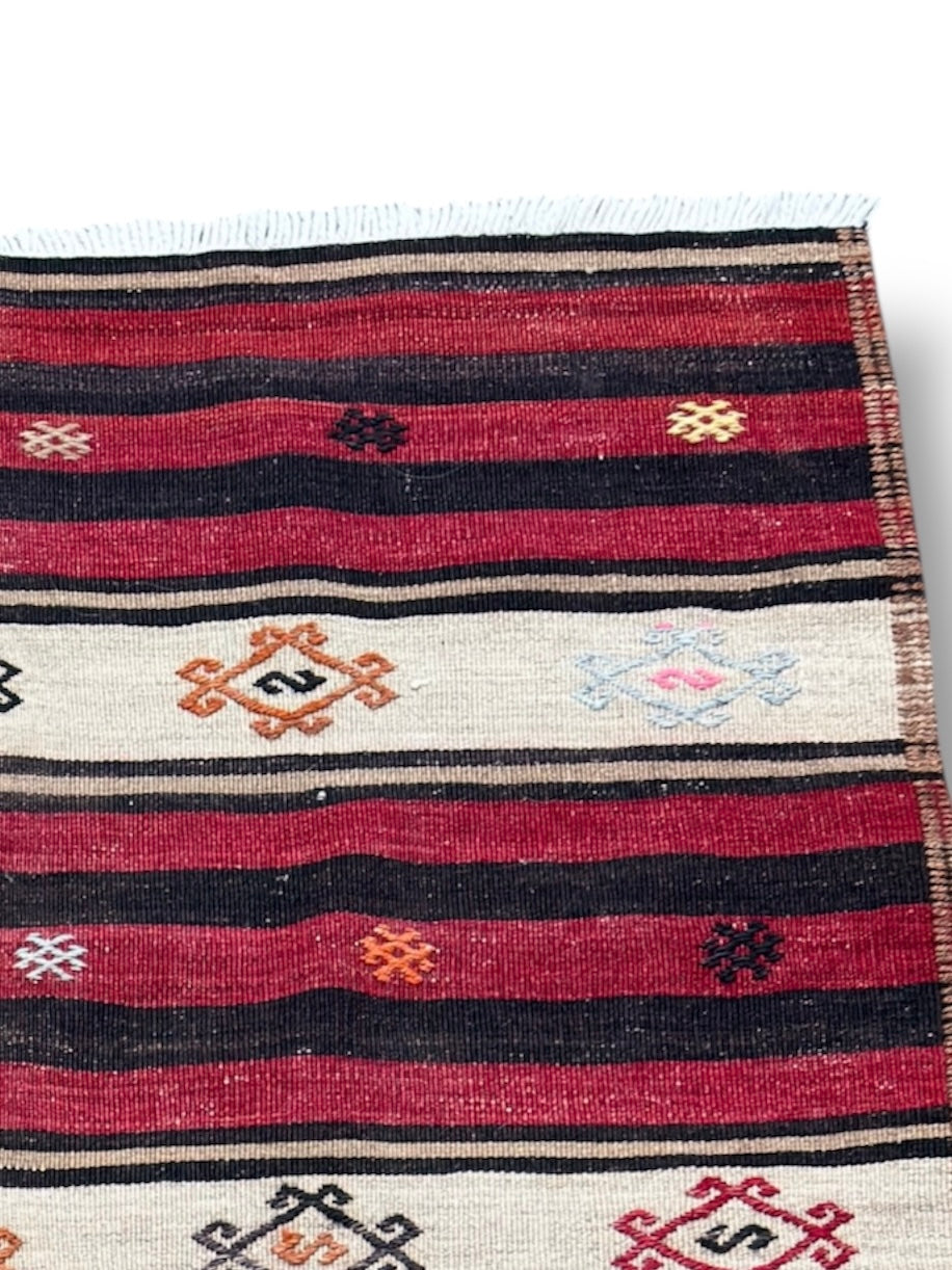 Large Turkish Hand Made Kilim Rug Circa 1950s
