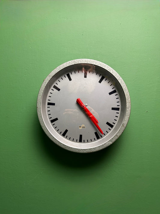 1960's East German Industrial Factory / Office Clocks By Elfema