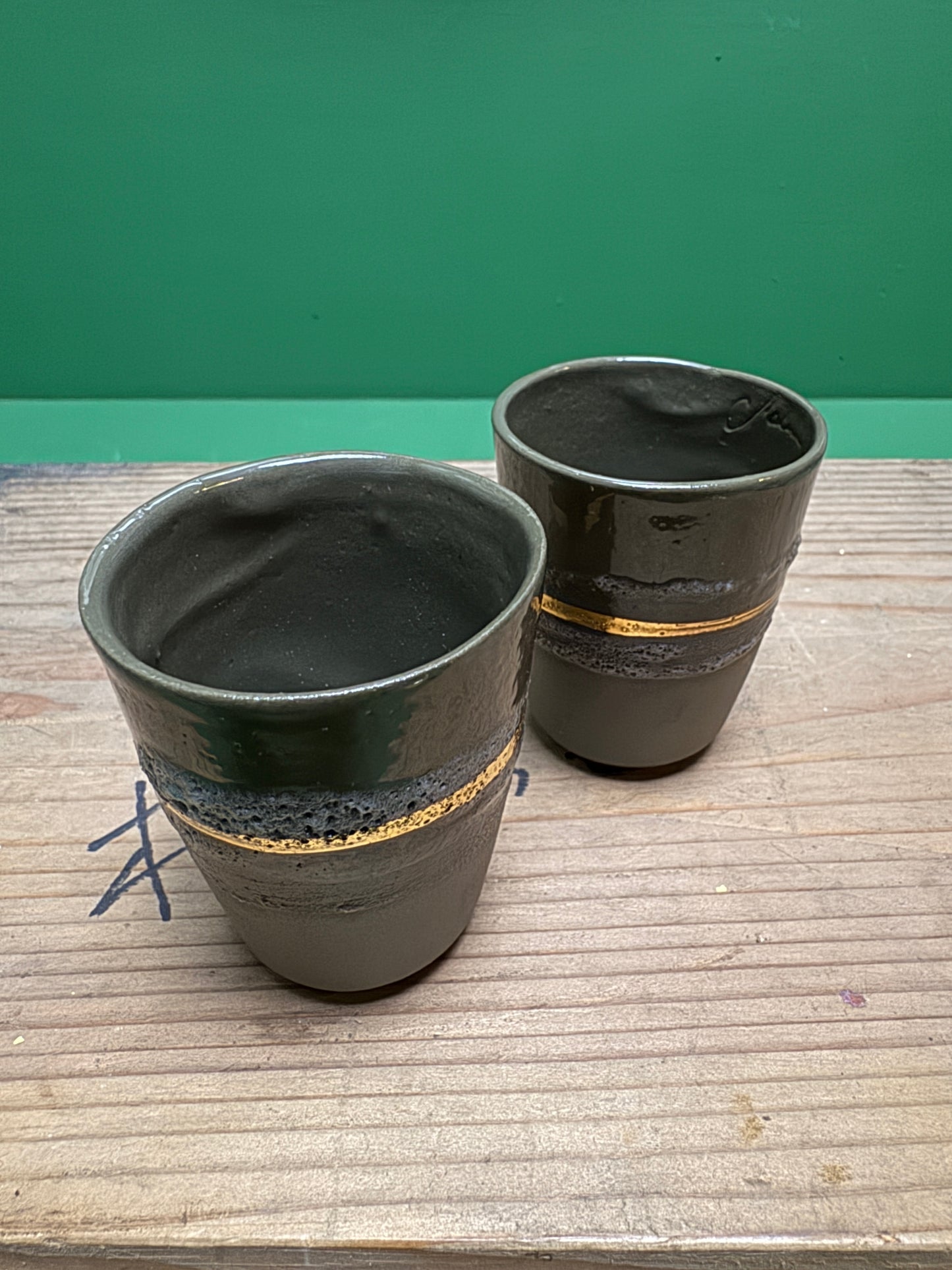 Hand Made Turkish Coffee / Espresso Cups By Renowned Design Ceramicist Saliha Kartal