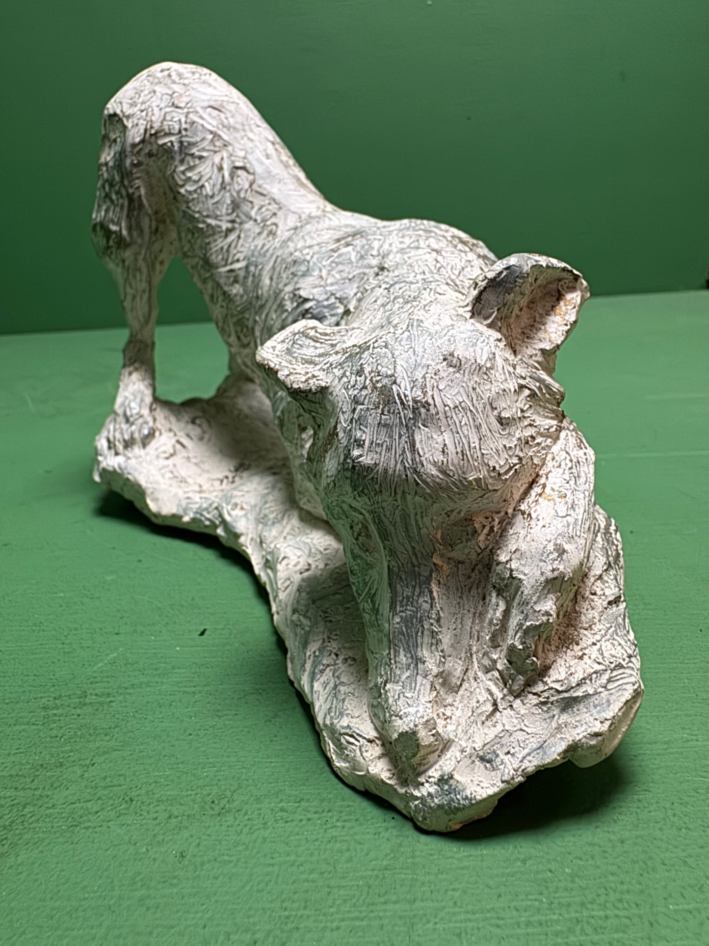 Hand Made Signed Dog Sculpture