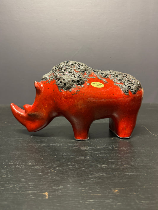 Exclusive Otto Keramik Ceramic Rhino West German Pottery Fat Lava