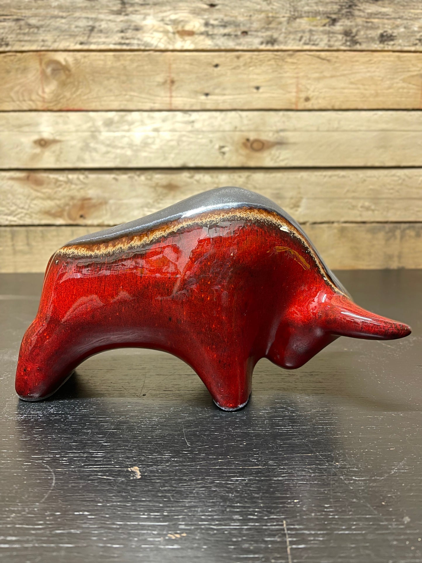 Otto Keramik Medium Ceramic Bull West German Pottery Fat Lava