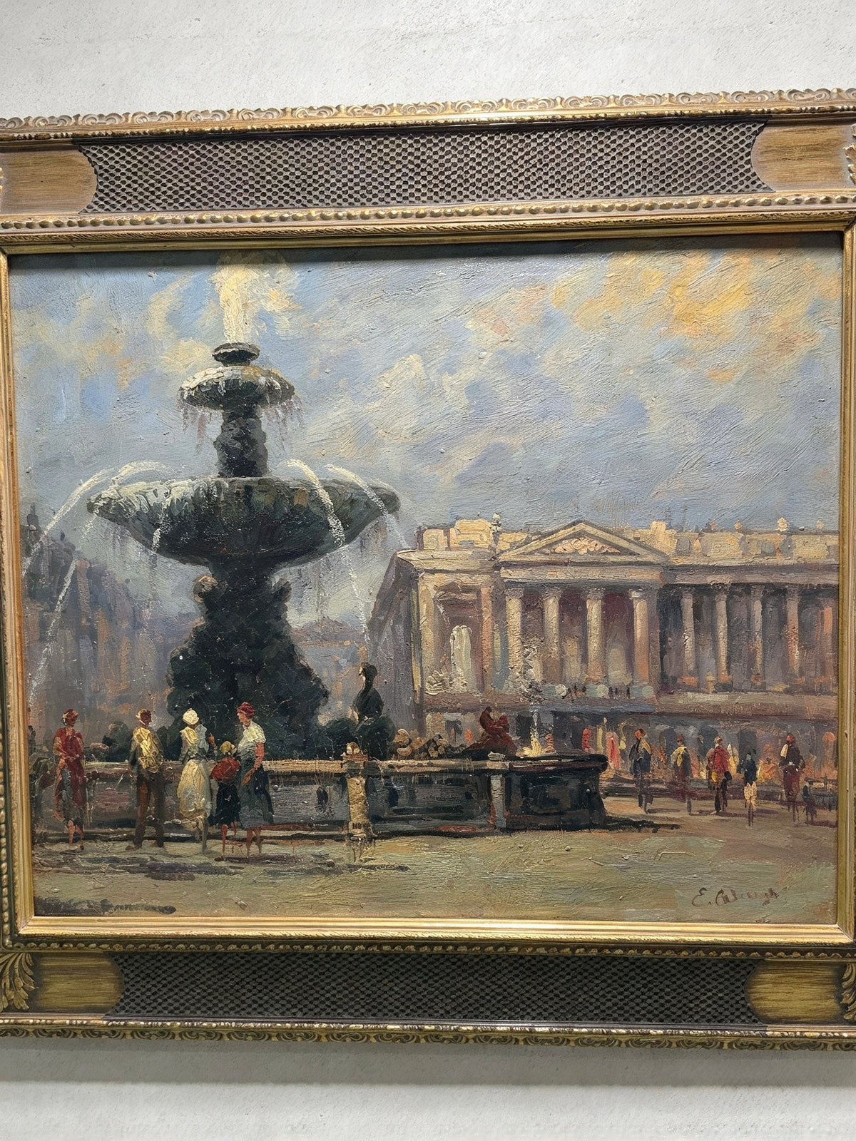 Framed Oil On Canvas Impressionist Painting Signed E.Waugh