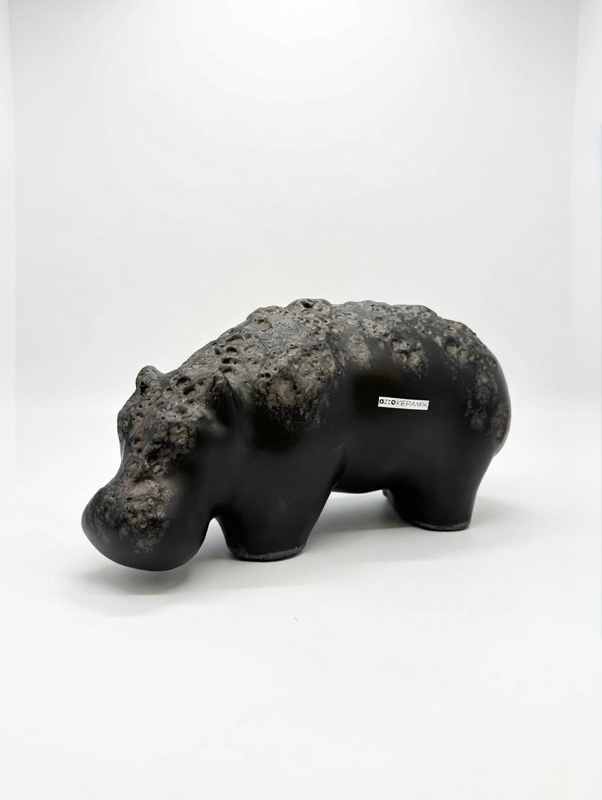 Otto Keramik Ceramic Hippopotamus West German Pottery Fat Lava
