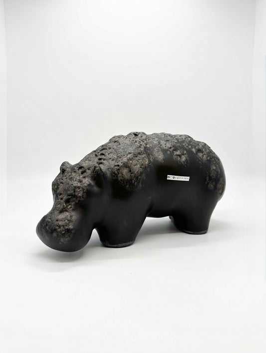 Otto Keramik Ceramic Hippopotamus West German Pottery Fat Lava
