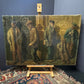 Oil Painting On Canvas Of 5 Elderly Gentlemen Signed A Jacobs 1917