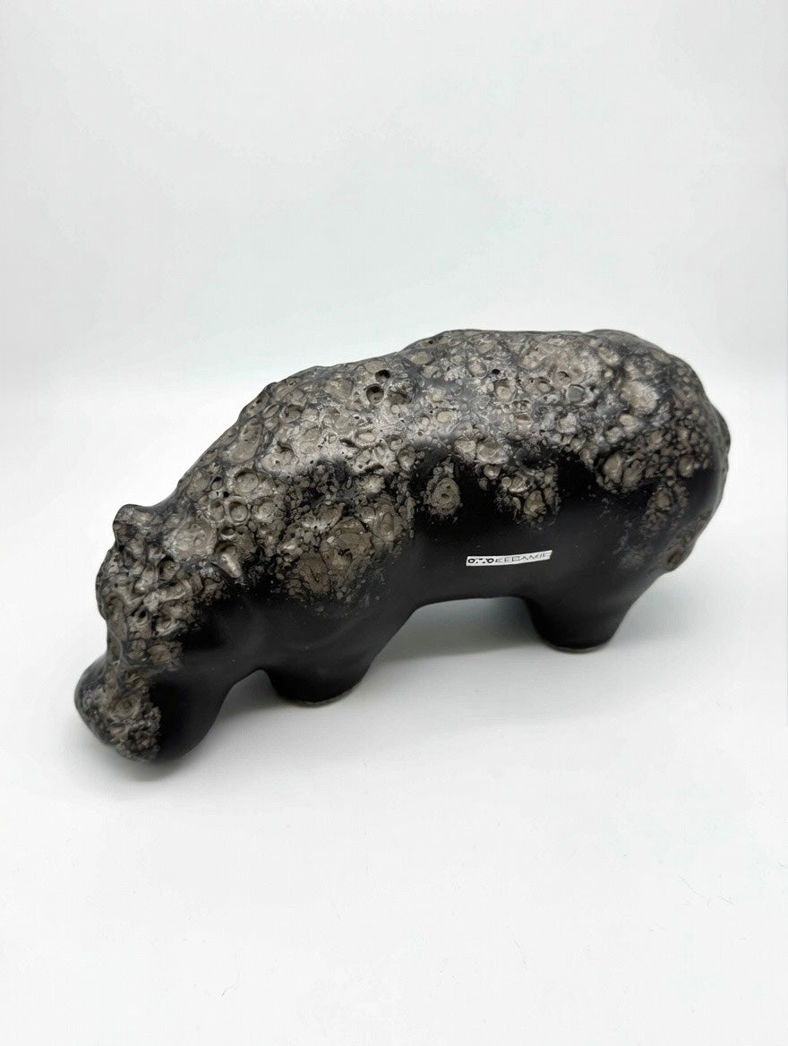 Otto Keramik Ceramic Hippopotamus West German Pottery Fat Lava