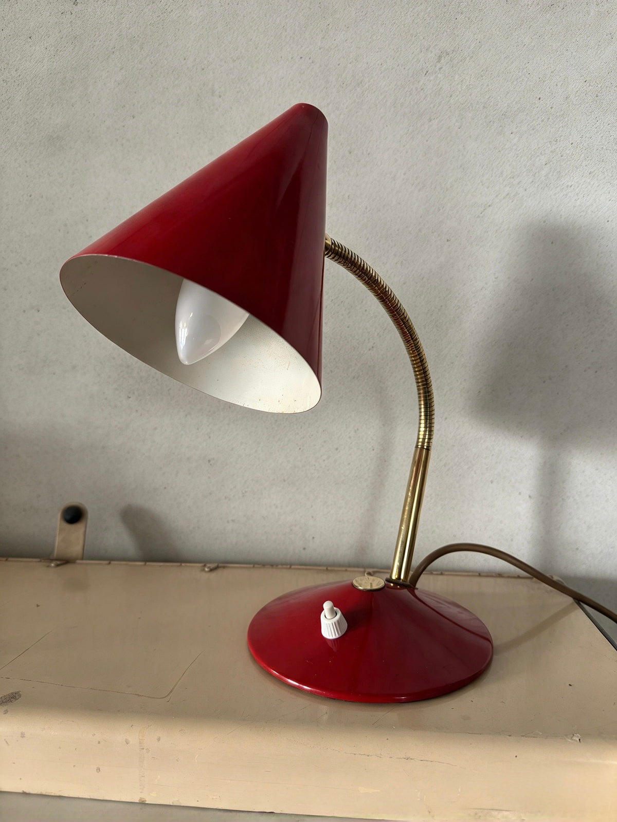 1950s Goose Neck Table Lamp By Helo Leuchten