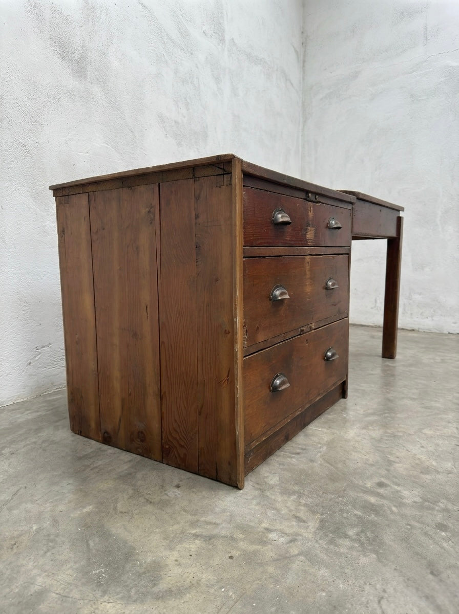 Scratch Built Warehouse Desk & Drawers Circa 1930s