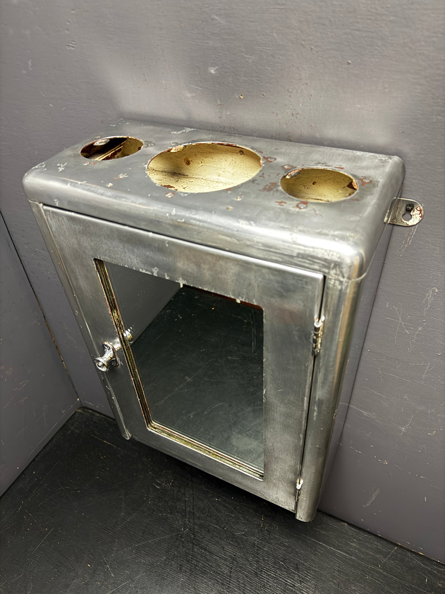 Mid 1900s Medical Or Barbers Wall Cabinet