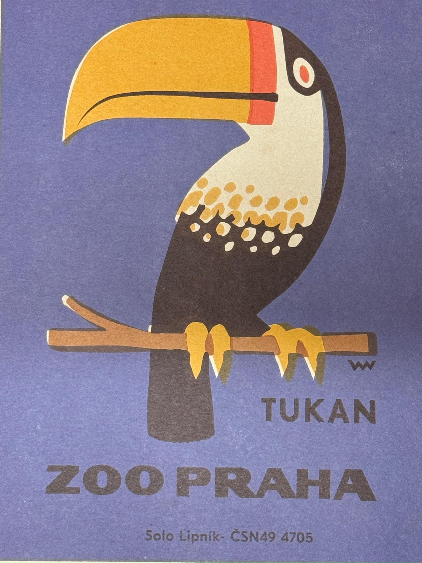 Limited Edition Czech Match Box Art Poster 173 of 240 Zoo Praha Toucan