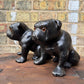 Pair Of Ceramic Bulldogs Dated 1923