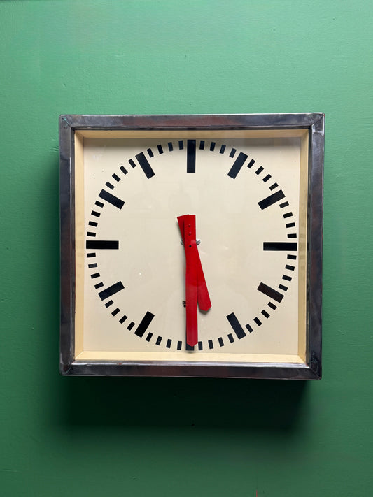 1950's East German Industrial Factory Clocks By Elfema