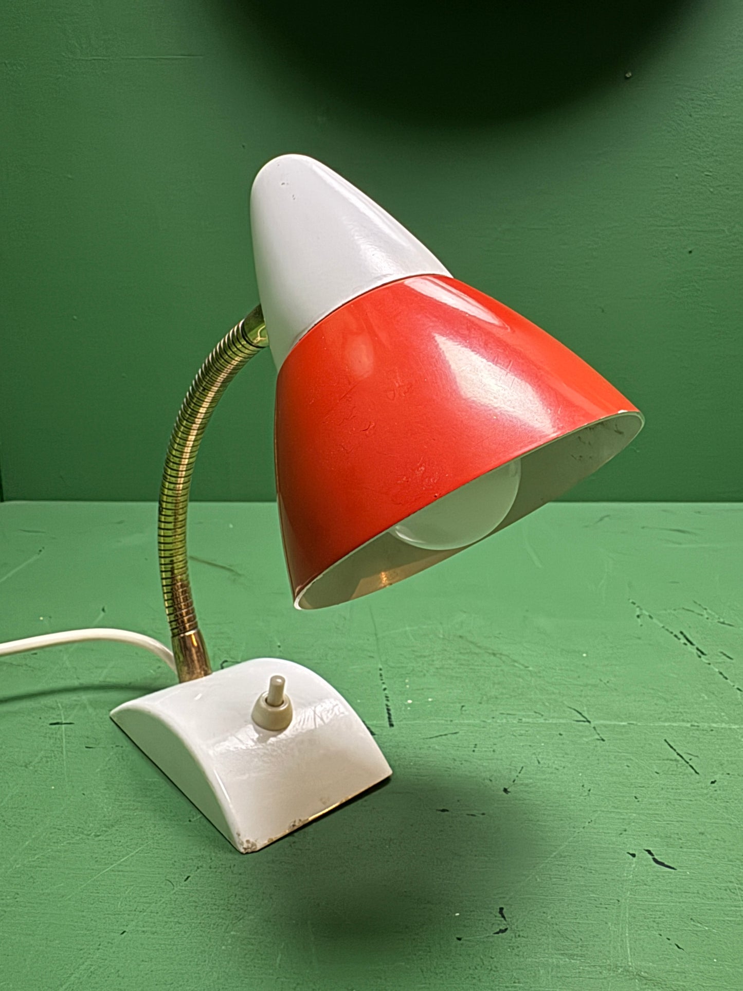 1970s German Retro Orange & White Table Lamp