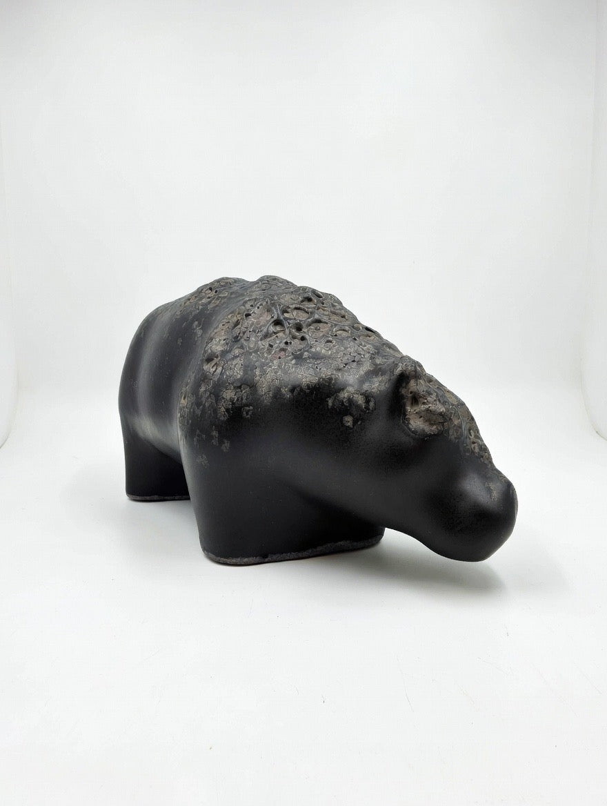 Otto Keramik Ceramic Hippopotamus West German Pottery Fat Lava