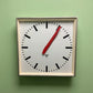 Large Czech Industrial 1970s Square Factory Clocks By Pragotron