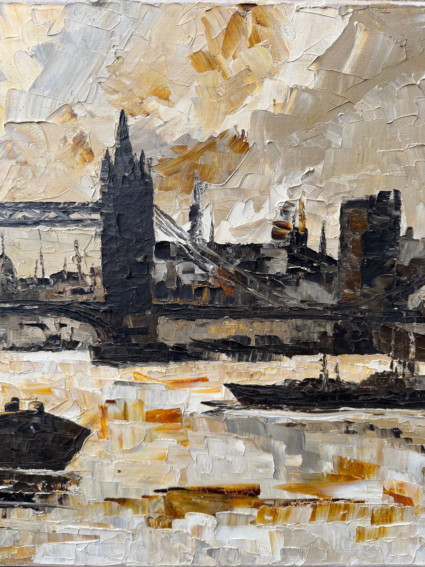1967 Signed Oil On Canvas View Of London