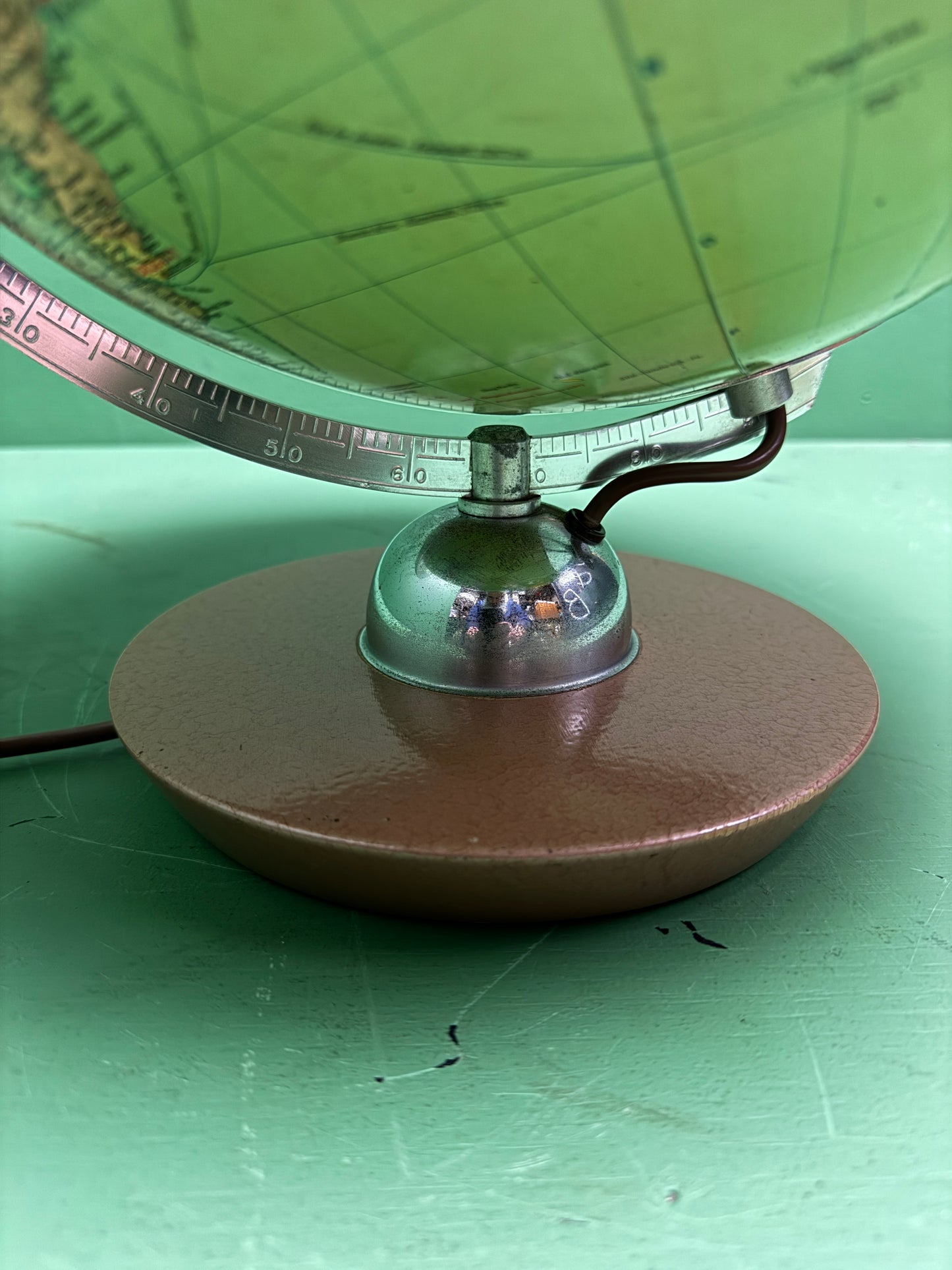 Vintage 1960s German Glass Globe Lamp By JRO Globus Munchenbh