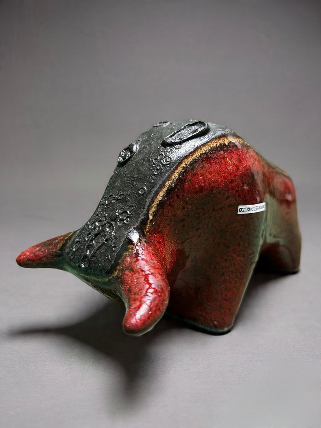Otto Keramik Classic Ceramic Bull West German Pottery Fat Lava