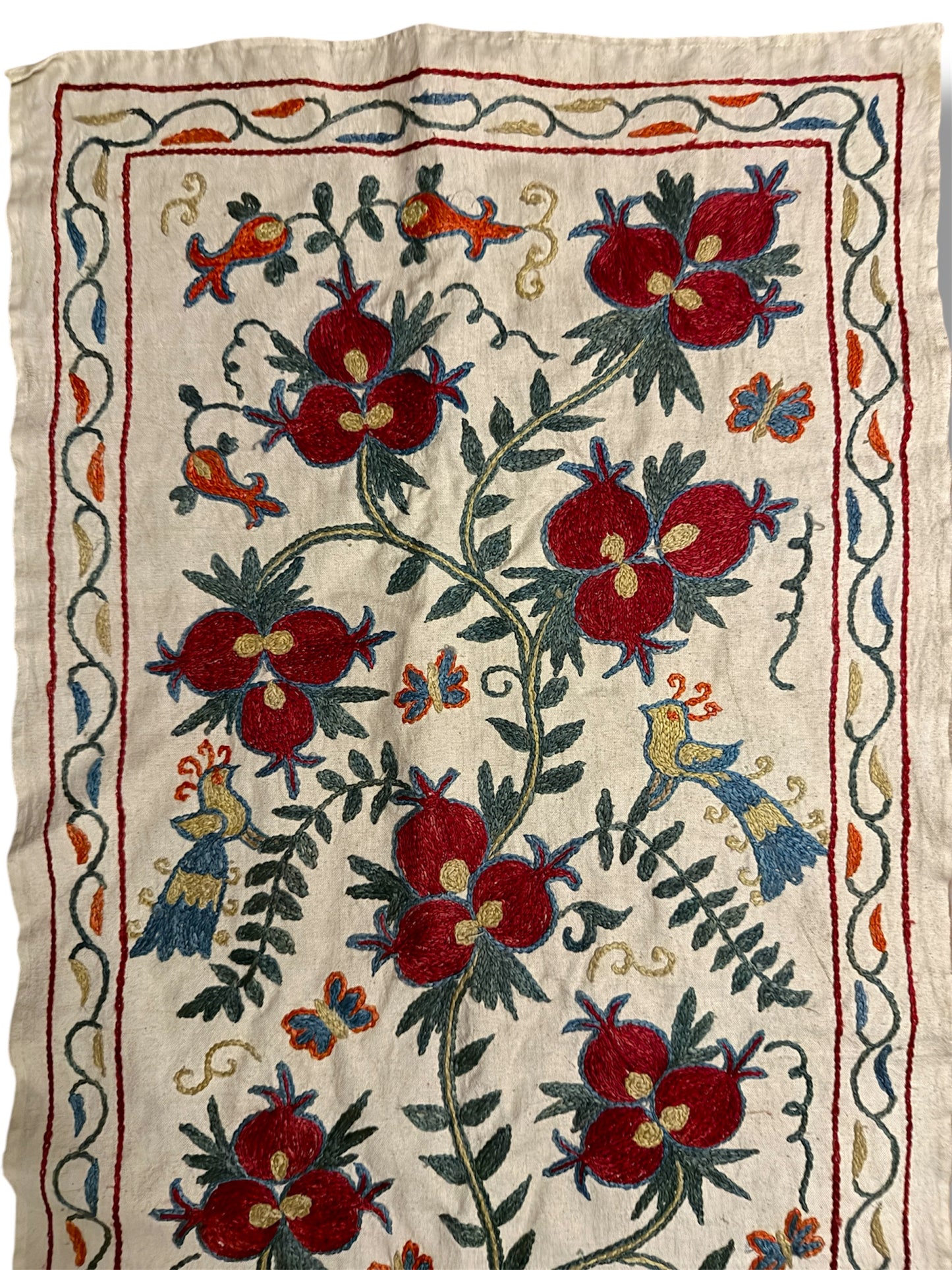 Hand Made Silk On Cotton Uzbek Bukhara Suzani.