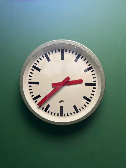 1960's East German Industrial Factory / Office Clocks By Elfema