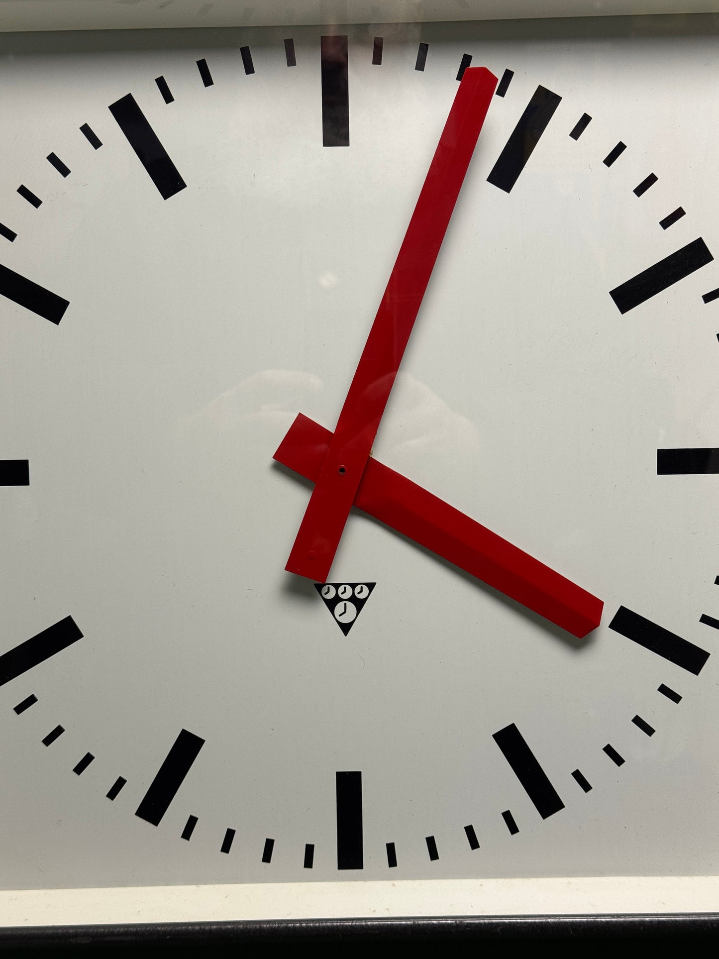 Large Czech Industrial 1970s Square Factory Clocks By Pragotron