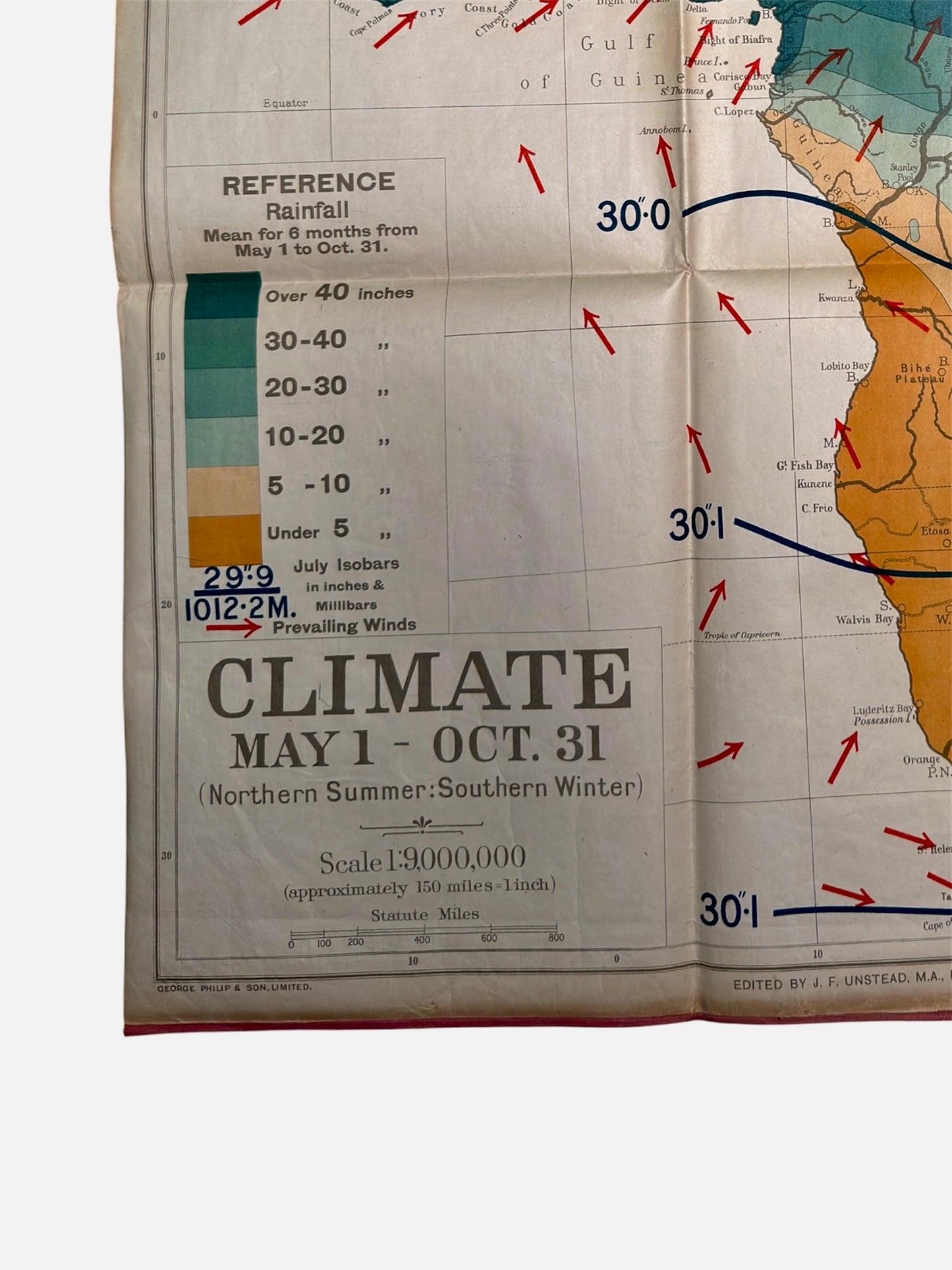 Philips Comparative Wall Atlas Of Africa Circa 1950s