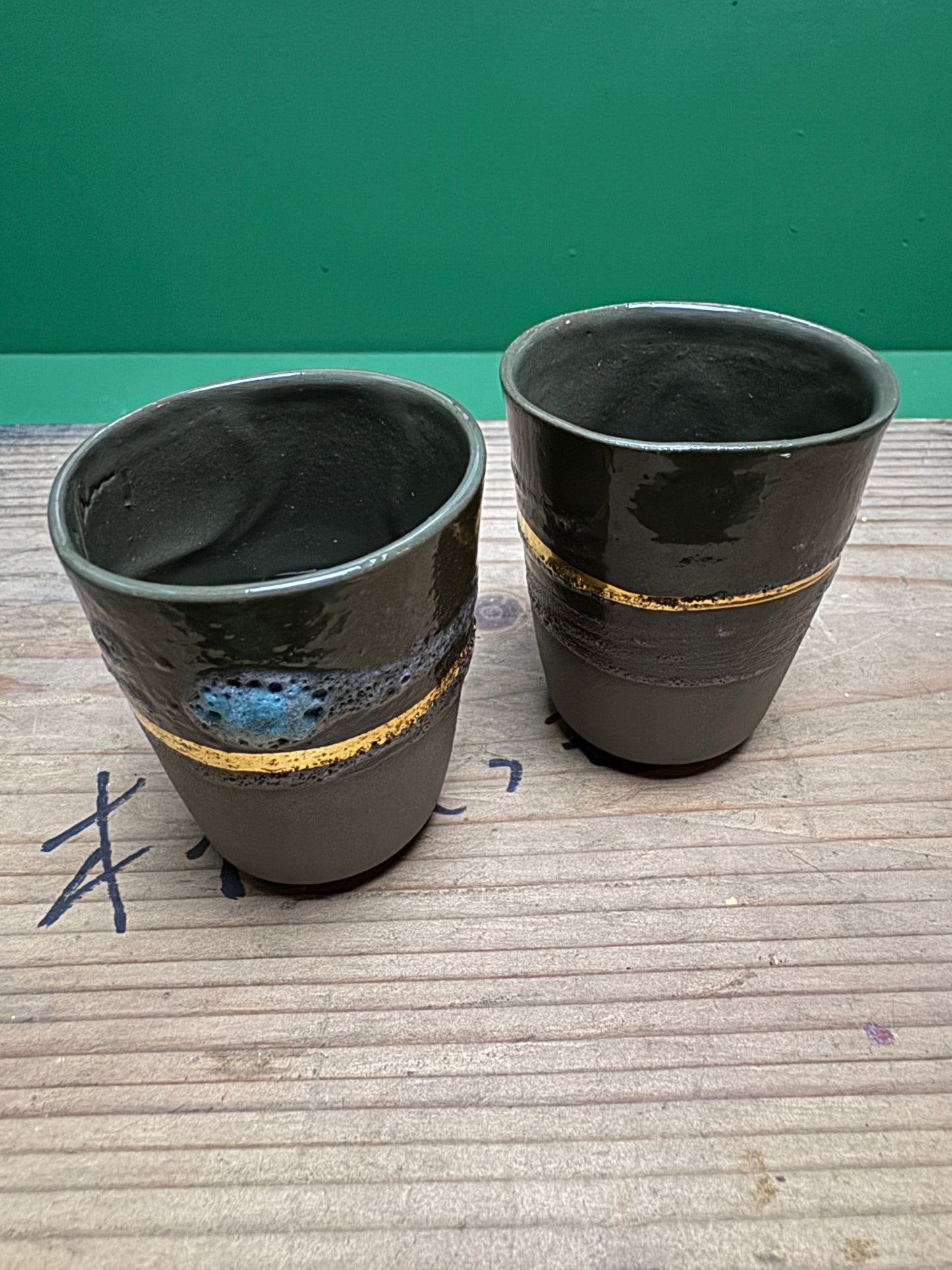 Hand Made Turkish Coffee / Espresso Cups By Renowned Design Ceramicist Saliha Kartal